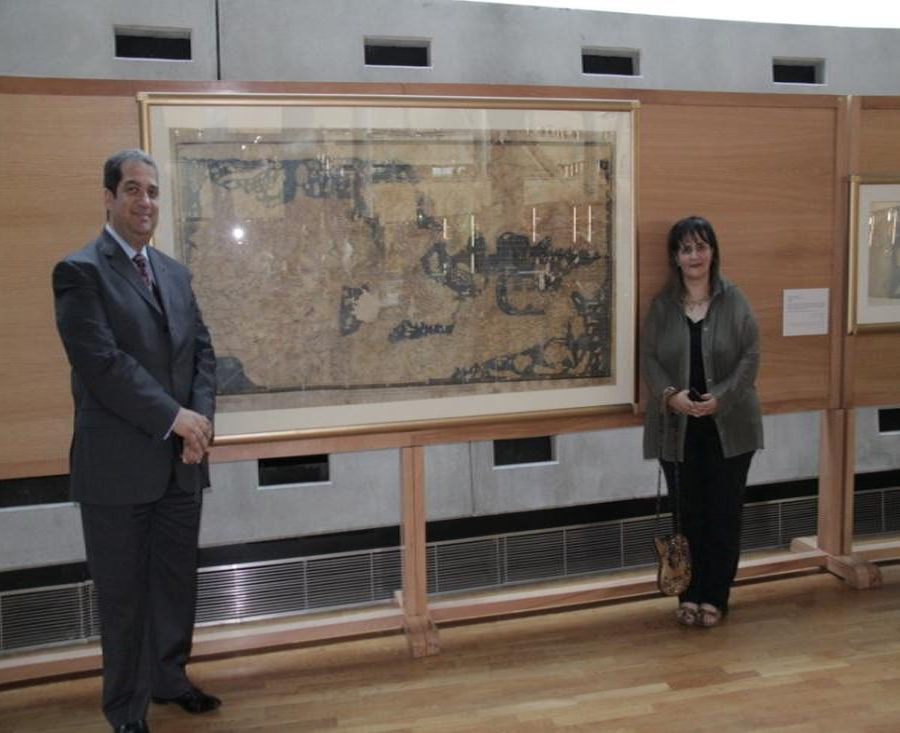 Haidy and Medhat Donating a Rare Map to the Library of Alexandria